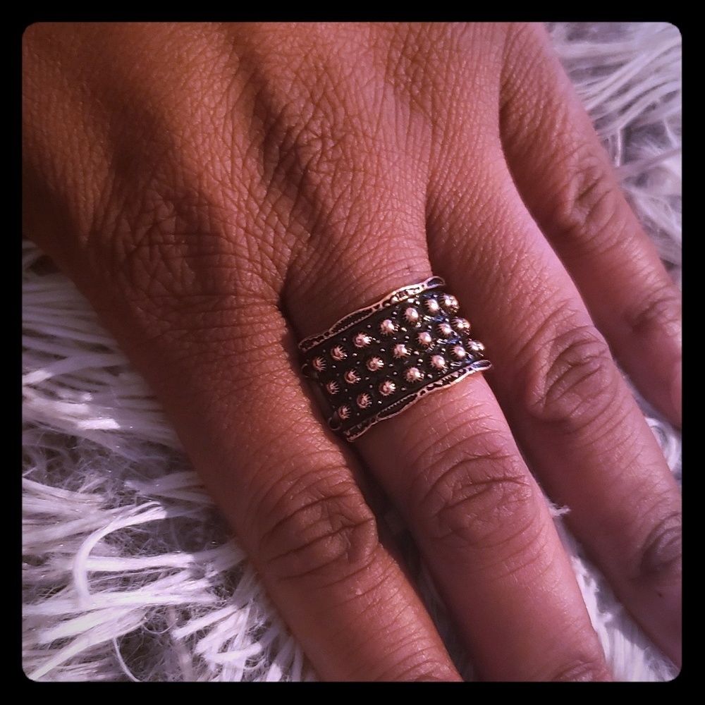 Women's Beaded Copper Tone Ring